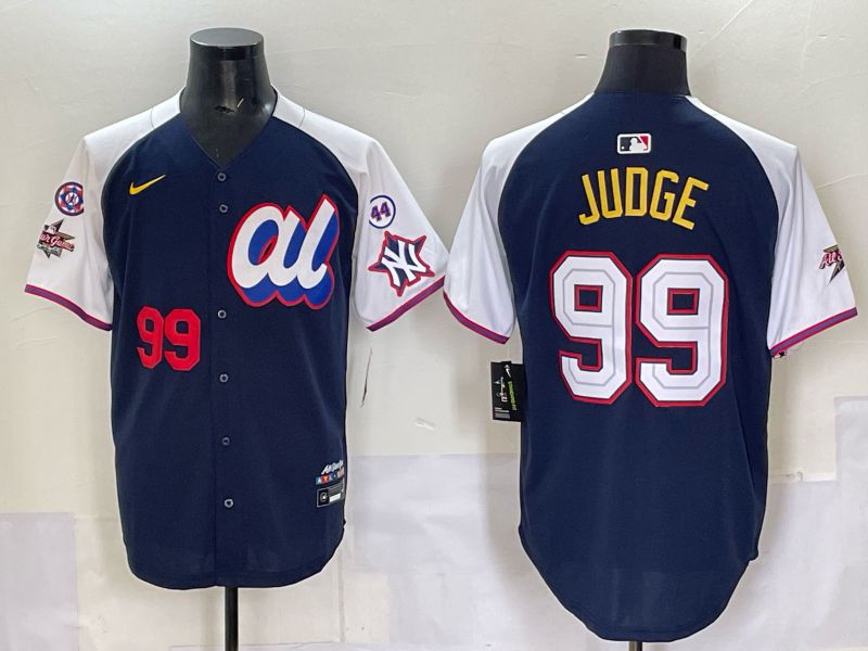 Men 2025 New York Yankees #99 Judge Drak Blue white All star Nike MLB Jersey style 56->new york yankees->MLB Jersey